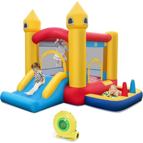 GOPLUS Castello Gonfiabile per Bambini 3 Anni＋, 305 x 285 x 240 cm，con Ventilatore