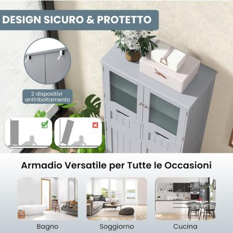 WEENFON WF323346 Armadio portaoggetti con ante e ripiani ... - Manuali