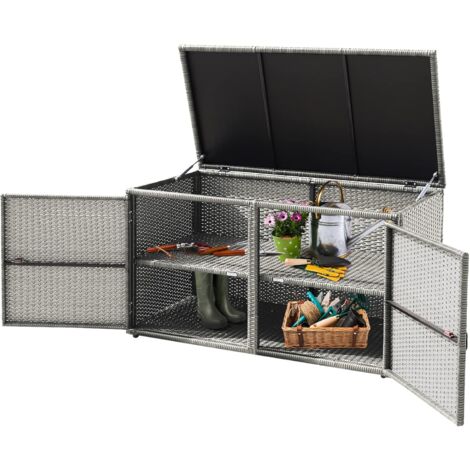 Scatola Portaoggetti 35L Con Ruote E Coperchio - Plastica PP Trasparente, Impilabile, Cassetti Con Ante Magnetiche - Per Casa E Ufficio - 3
