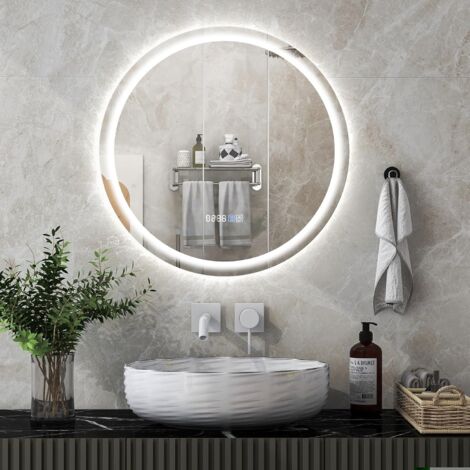 OCEAN Specchio Da Bagno Con LED 80x60cm,Dimmerabile, Antiappannamento,Memoria,IP44, Vetro HD Interruttoreorizzontaleverticale 89059320