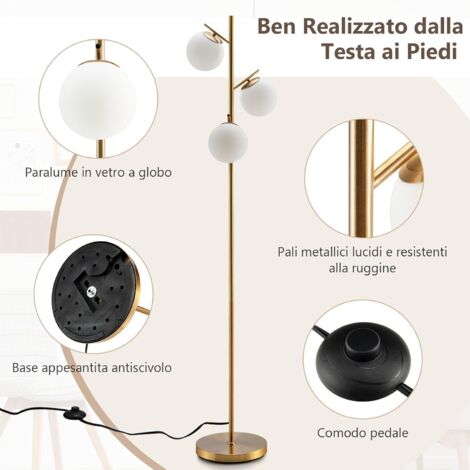 GOPLUS Lampada da Terra con Pratico Interruttore a Pedale, Lampada con
