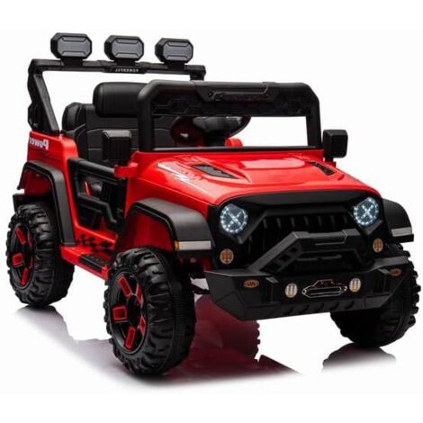GOPLUS Auto per Bambini a 12 V con Telecomando, Camionetta Elettrica a Batteria con Lettore Musicale, Luci LED, Visualizzatore di Potenza, Avvio Delicato, 3 Velocità, per Bambini di 3+ Anni (Rosso)