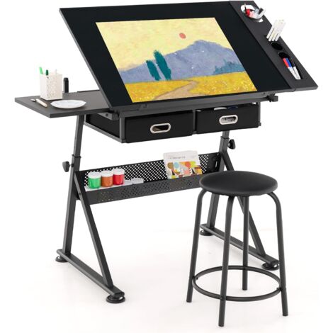 Scrivania Per Artisti Tavolo Da Disegno Regolabile HOMYLIN - Scrivania Inclinabile Per Artisti Postazione Lavoro Artisti