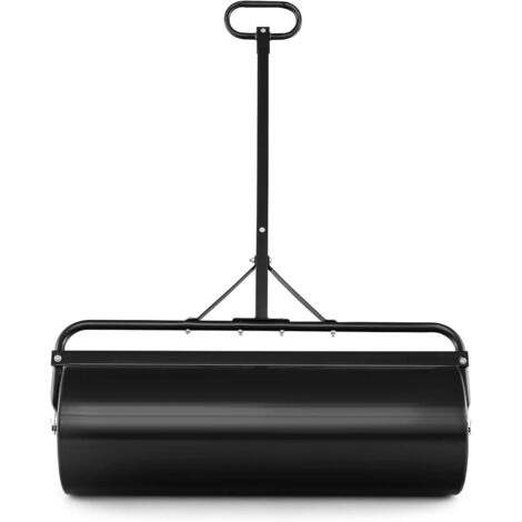 GOPLUS 63L Rullo per Prato 90cm, Rullo per Giardino con Manico Regolabile e Protezione dalla Sporcizia, Rullo per Prato Riempibile con Acqua e Sabbia, Rullo per Prato 2 in 1 (Nero)