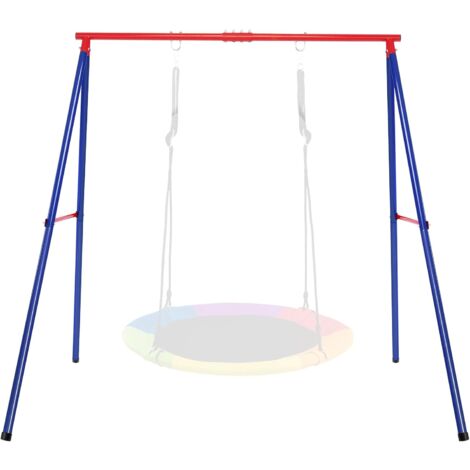 GOPLUS Supporto per Altalena in Ferro (Altalena Non Inclusa), Carico di 200 kg, per Altalena Bambini Singola, con 3 Ganci da Appeso, 195x181x184 cm (4-Rosso)