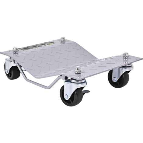 GOPLUS Set di 4 Carrelli con Ruote da 2720 KG di Capacità, Carrelli Portaauto con Ruote Universali e Maniglia Pratica, Carrello Mobile per Camion, Moto
