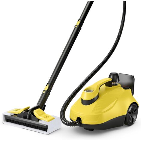 GOPLUS Pulitore a Vapore con Set di 15 Accessori, Vaporizzatore con Serbatoio da 1,9 L, Ruote e Blocco di Sicurezza, Macchina per la Pulizia a Vapore da 2000W per Multi-Superficie (Giallo)