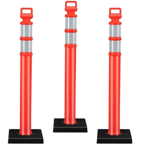 Set 10 Paletti Segnaletici Con Catena 10 Mt | Parcheggio E Delimitazione | PVC Bianco/Rosso - Foto 7