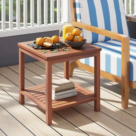 GOPLUS Tavolino da Caffè in Legno Massiccio, Tavolino Laterale