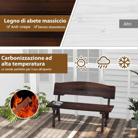 Panchina Da Giardino 2 In 1 Con Contenitore - In Legno Di Abete Massiccio, Dimensioni 119x76x44 Cm, Colore Marrone