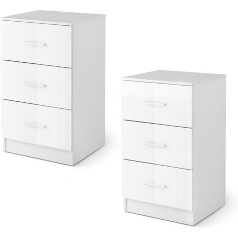 GOPLUS Cassettiera Porta Documenti, Armadietto con 3 Cassetti, in Legno, Ideale per Ufficio, Studio, Camera da Letto, 37 x 34 x 67 cm (2, Bianco)