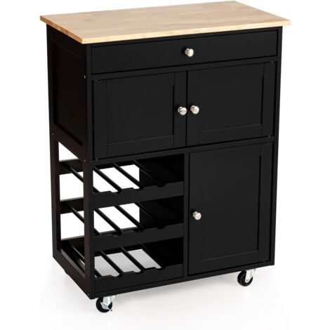 Carrello da Cucina | Carrello da servizio | Carrellino per Cucina Nero