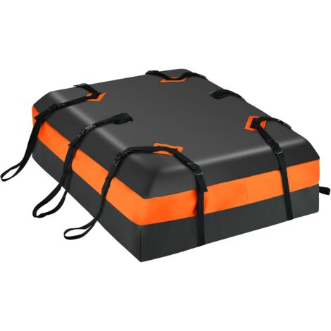 GOPLUS Borsa da Tetto per Auto Impermeabile, Bagagli da Tetto da 425 L con Tappetino Antiscivolo e Serratura Combinata, Baule da Tetto, Adatto a Tutti Veicoli con/senza Portapacchi da Tetto (Arancione (1/5)