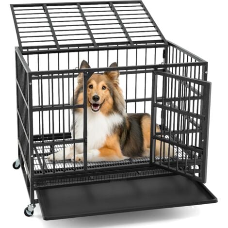 BingoPaw Gabbia Robusta Per Cani Antimorso: XL Gabbia Rinforzata Per Cani Taglia Grande Kennel Cane Con Ruote Interno Trasportino Resistente Metallo Struttura Pesante, 2 Chiavistelli 107x77,5x88,5cm - Foto 3