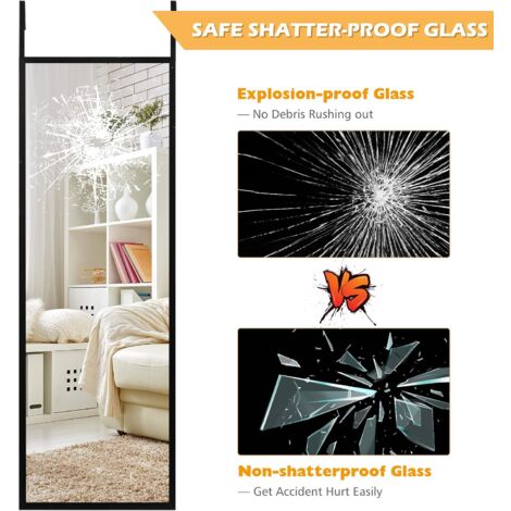 FANTASK Specchio Da Parete Regolabile In Altezza - 37x120 Cm, Oro - Montaggio A Muro O A Porta