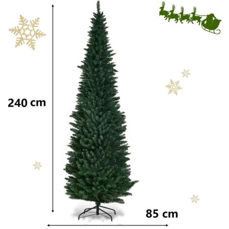 VidaXL Albero Di Natale Capovolto Verde 240 Cm - Artificiale In PVC Con Supporto - Decorazione Natalizia Originale