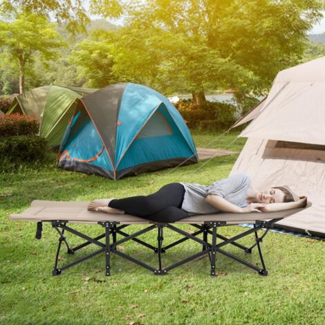 GOPLUS Letto Ospite Pieghevole, Letto Aggiuntivo con Lussuoso Materasso in Schiuma da 10 cm, Robusto Telaio in Acciaio, per Casa, Ufficio, Campeggio, 190 x 68,5 x 48,5 cm, Portata 204 kg (1/4)