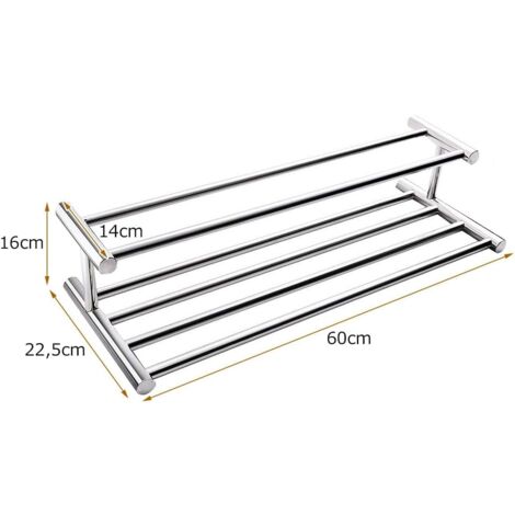 YESSAP Porta Asciugamani A T – Stile Rustico, In Ferro E Legno, Altezza 43 Cm, Base Pesata 0,9 Kg, Antigraffio, Per Bagno E Cucina