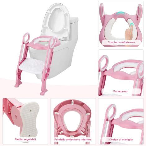 Riduttore WC Per Bambini Con Scaletta Xespis - Pieghevole, Regolabile, Antiscivolo - Foto 3