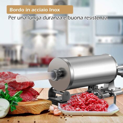 GOPLUS 3L Insaccatrice Manuale Insaccatrice per Salsicce Macchina per  Salsiccia in Acciaio Inossidabile Salsicce Siringa con 4 tubi di riempimento