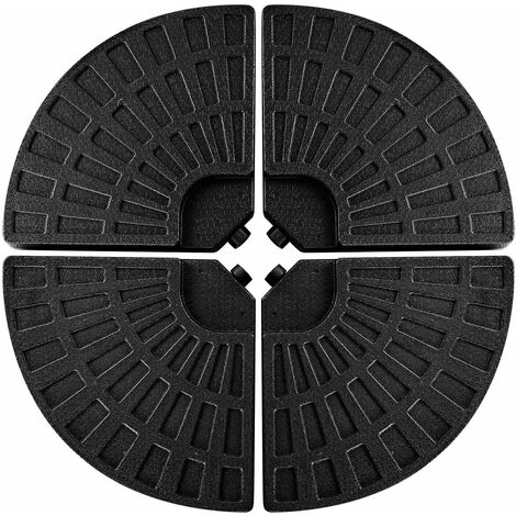 Base Per Ombrellone Yaheetech 4 Pezzi - Riempibile Con Sabbia O Acqua, 52L HDPE Per Giardino, Esterno, Veranda - Nero - Foto 3