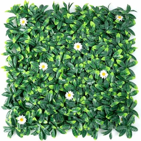Goplus Siepe finta artificiale Anti-UV con foglie di edera, siepe  artificiale con foglie ornamentali per