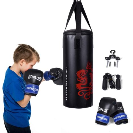 GOPLUS Set da Boxe per Bambini, Sacco da Boxe con Guantoni e Corda