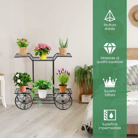 Portafiori Alto 4 Gradini In Metallo Per Piante Erette - Foto 4