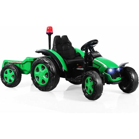 GOPLUS Trattore per Bambini 3-8 Anni, Giocattolo cavalcabile Portata 30 kg, con 6 Ruote e Telecomando, Trattore Elettrico con Cintura di Sicurezza, 152x67x71 cm (Verde)