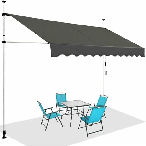 Tenda da Sole,Parasole con Altezza Regolabile, Tenda da Sole per Giardino e  Balcone, con Pali