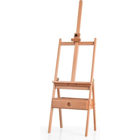 Cavalletto Da Studio In Legno Di Pino 150 Cm - Ideale Per Artisti, Adulti, Studenti - Regolabile In Altezza, Piegevole E Facile Da Montare - 2