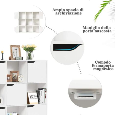 WOLTU Libreria Verticale Mensola a 6 Cubi di Legno Scaffale da Esposizione per Casa Ufficio Legno Chiaro SK002hei3