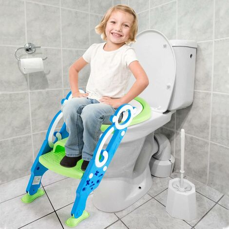 GOPLUS Riduttore WC con Scaletta, Sedia da Toilette Vasino per Bambini da 2  a 7 Anni