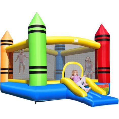 Gonfiabile per Bambini Castello Scivoli 285x600 con Gonfiatore Pompa