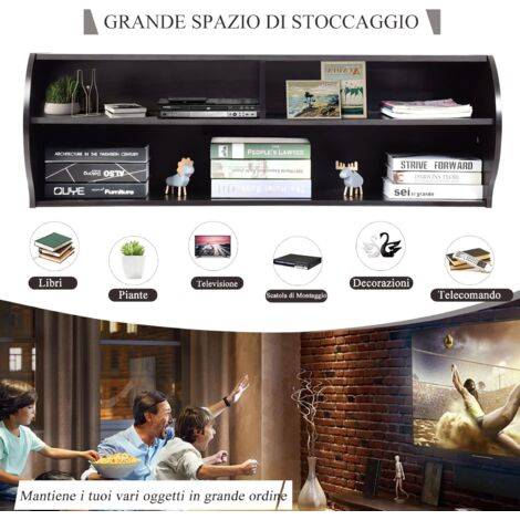 Scaffali Sospesi, Scaffale Galleggiante Mobile TV A Parete Scaffale Angolo TV Console Router