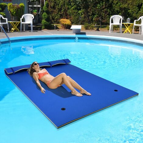 GOPLUS Tappeto Galleggiante per Piscina e Mare, per Adulti e Bambini, Amaca d'Acqua Pieghevole, Arancia, 210x66x3,5 cm