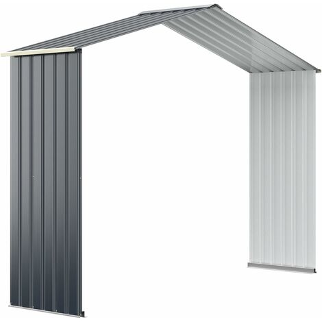 GOPLUS Casetta da Giardino degli Attrezzi, con Ampio Spazio di Stoccaggio, Dimensioni Estensibili, Struttura in Acciaio (Solo Casetta di Espansione, 277 x 64 x 202 cm)