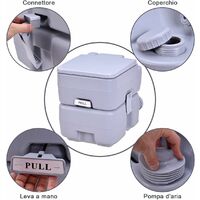 20 Litri Toilette Portatile WC Chimico da Campeggio Viaggio Water Toilet | Leroy Merlin