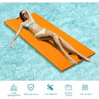 Tappetino Galleggiante Magshion 12x6 Piedi &ndash; Arancione, Schiuma XPE A 3 Strati, Antistrappo Con Moschettone