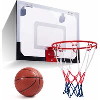 RELAX4LIFE Basketball Backboard Tabellone da Basket a Muro Trasparente, Materiale PC, con Canestro Diametro 23,5 cm, per Interno e Esterno, 45 x 30 cm