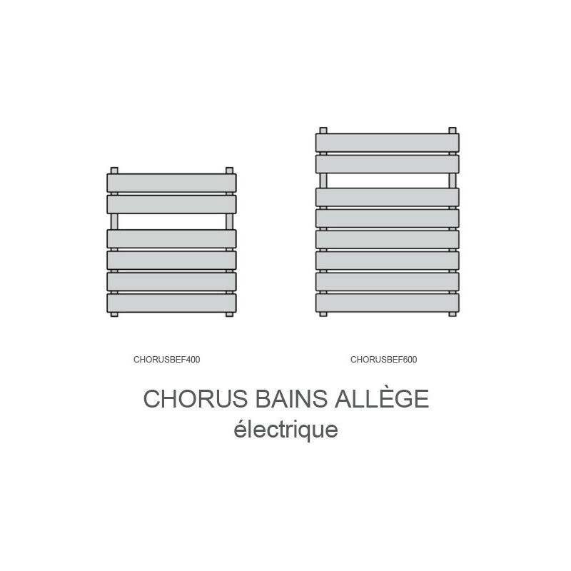 Sèche-serviettes électrique acier CHORUS BAINS 1000W + soufflant Speed'Air  - 1650 x 525 mm - Finimetal
