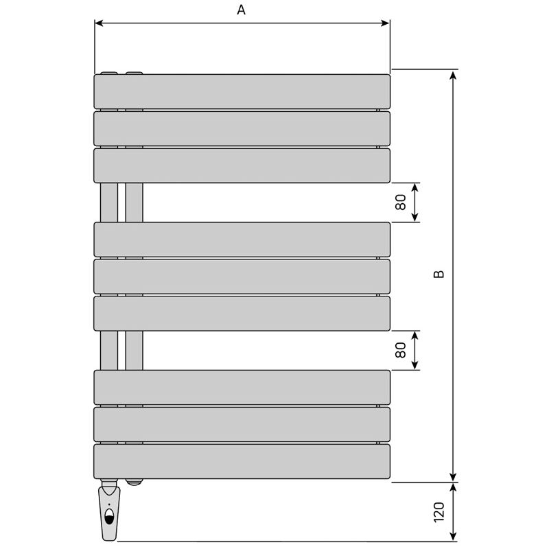 Sèche-serviette ARBORESCENCE collecteur droite Mixte blanc 1000W - 1730 x  600 mm - Finimetal