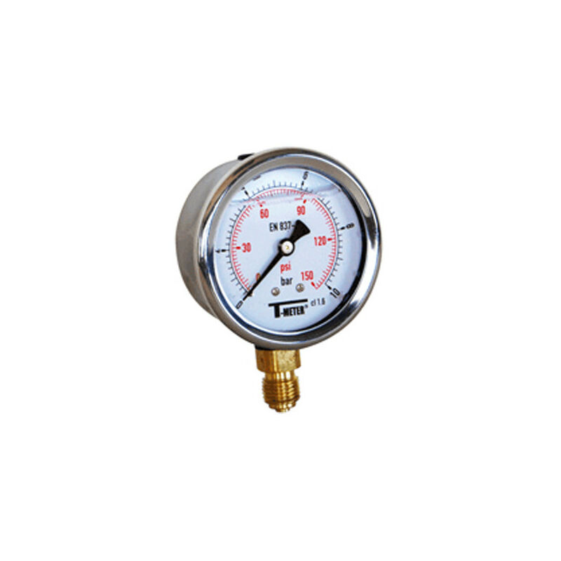 Manomètre, instrument de jauge d'air précis en acier inoxydable 304 pour  pompe à vide 0 ~ -14psi G1/4in connecteur pour la mesure de la jauge d'eau  à