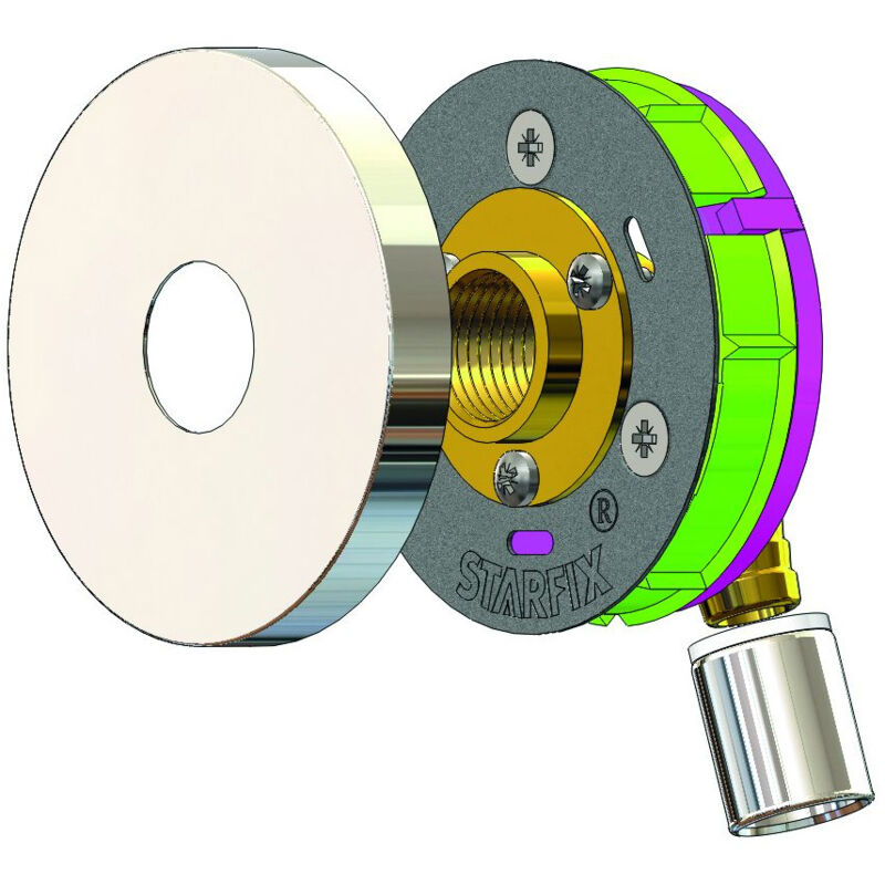 Sortie de cloison STARFIX MONO PER à sertir Ø16 - Femelle 1/2" (15/21) coudée - Anquier