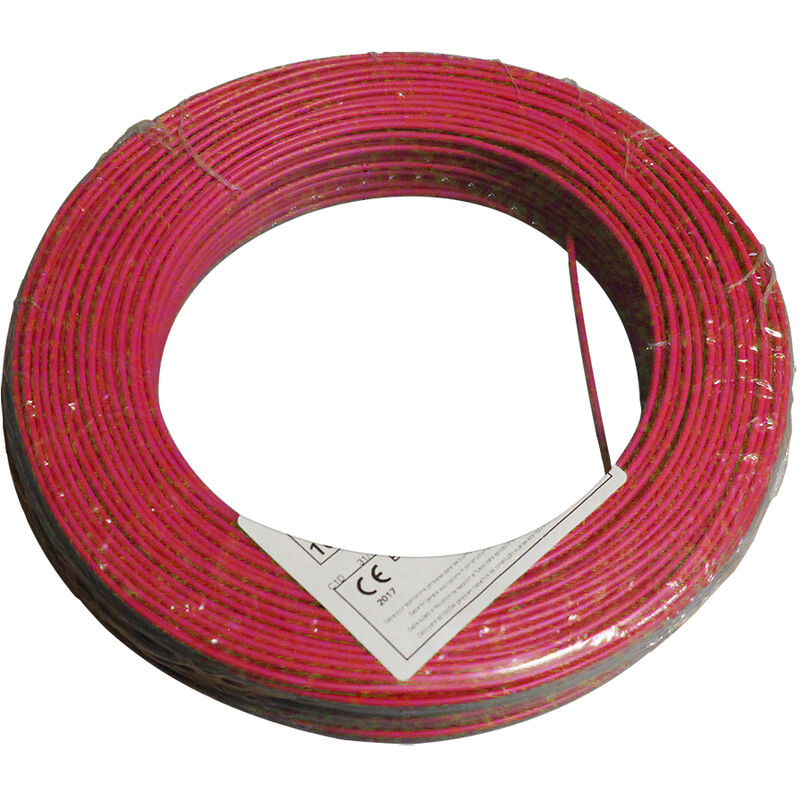 Fil électrique 2.5 mm² h07vu, en couronne de 100M rouge