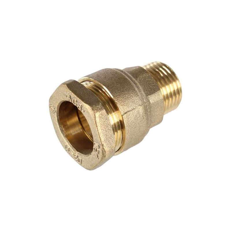 Raccord Laiton Droit Serrage Extérieur Pour Tube PE 20 Mm - Mâle 1/2