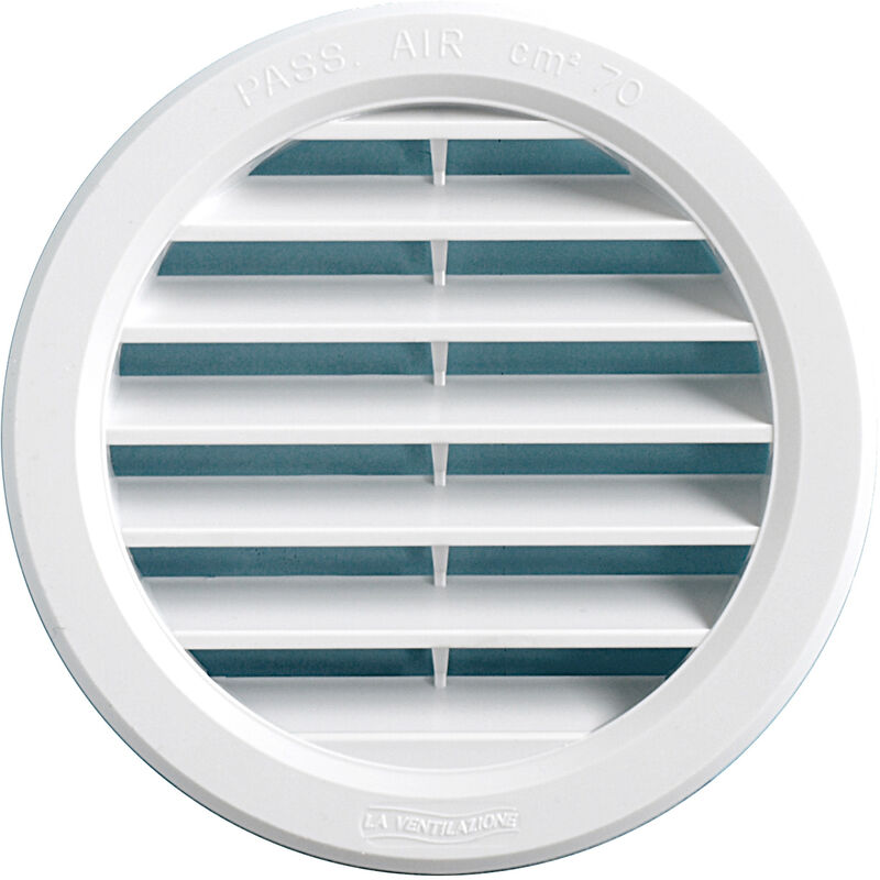 Grille ventilation ronde à encastrer plastique blanc - Ext Ø150mm