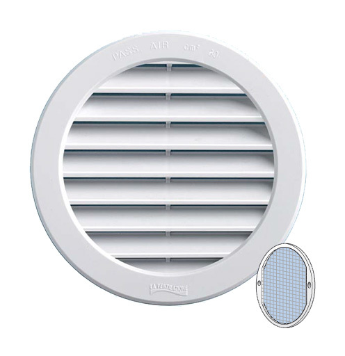 Grille de ventilation plastique moustiquaire- 120 x 120 mm - Blanc