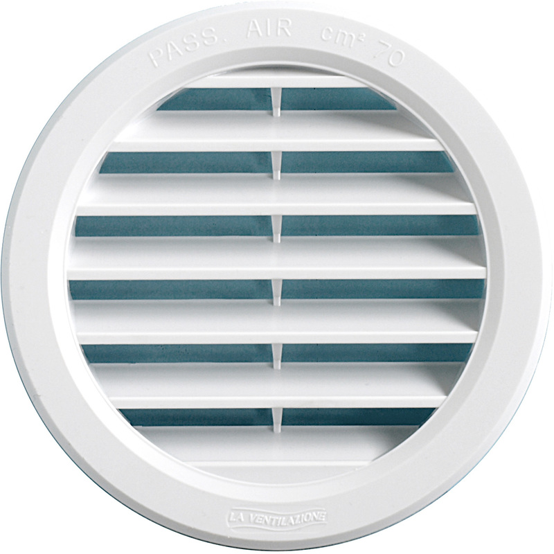 La Ventilazione T16B Grille de ventilation ronde en plastique blanc à encastrer Diamètre 190 mm