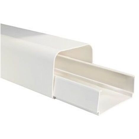 First Plast – Goulotte PVC 125 x 75 mm – Longueur 2,00 m – Clipsage pour installation propre – Blanc pour systèmes de climatisation